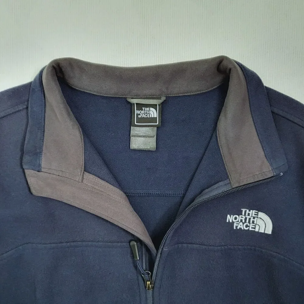 TNF The North Face A14U Windwall 1 Fleece Jacket Navy w Grey Accents Men's L
